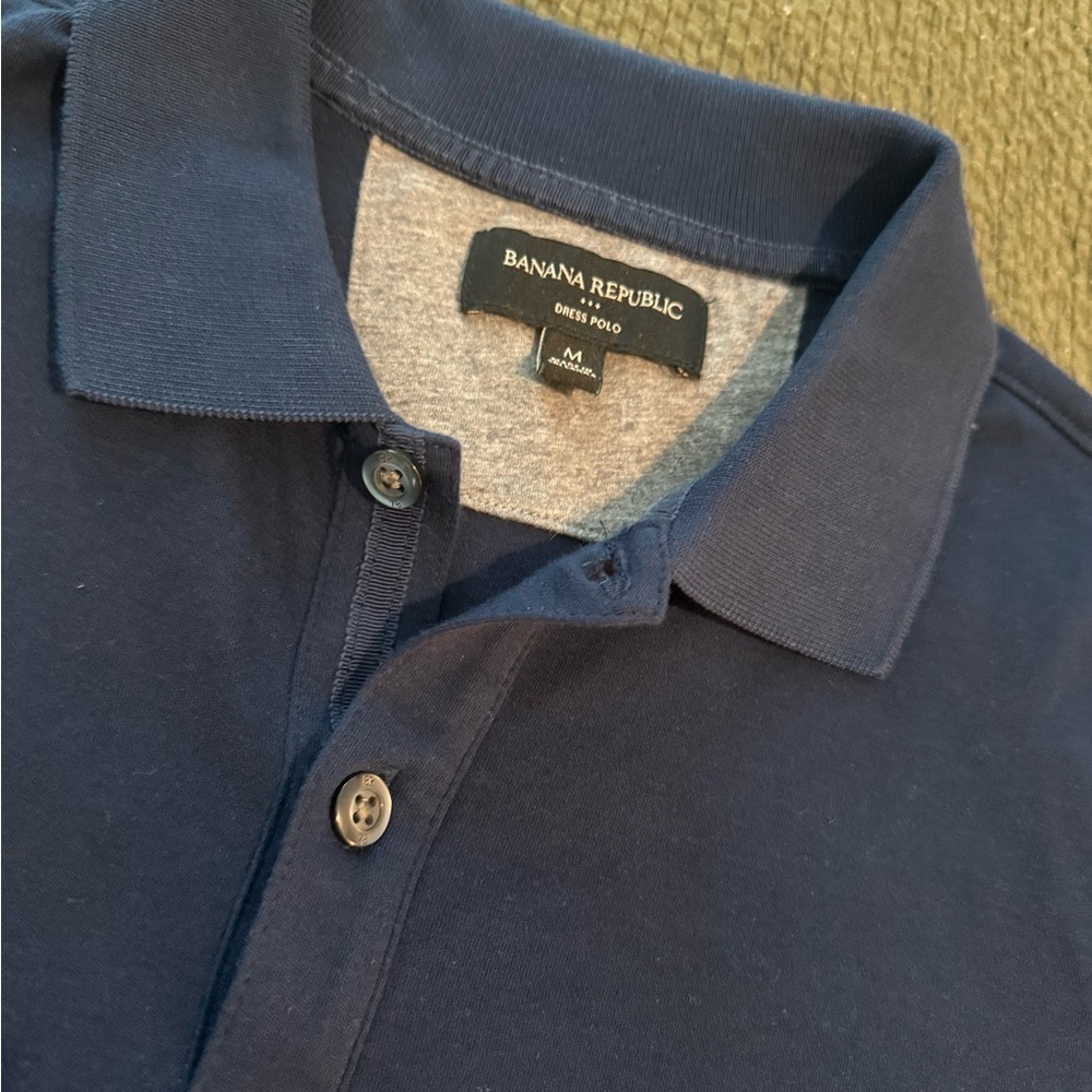Banana Republic Men's Navy Dress Polo Shirt - Picture 4 of 4